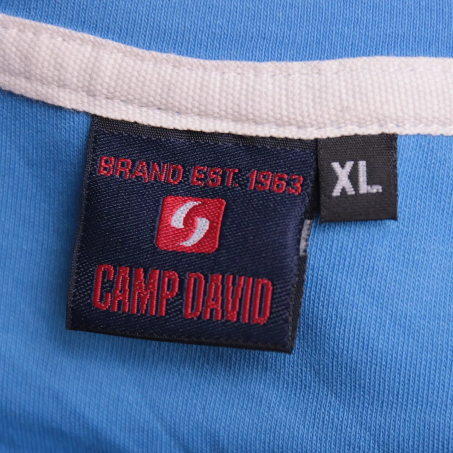 Голубая футболка Camp David с морским принтом, размер 54 (XL)