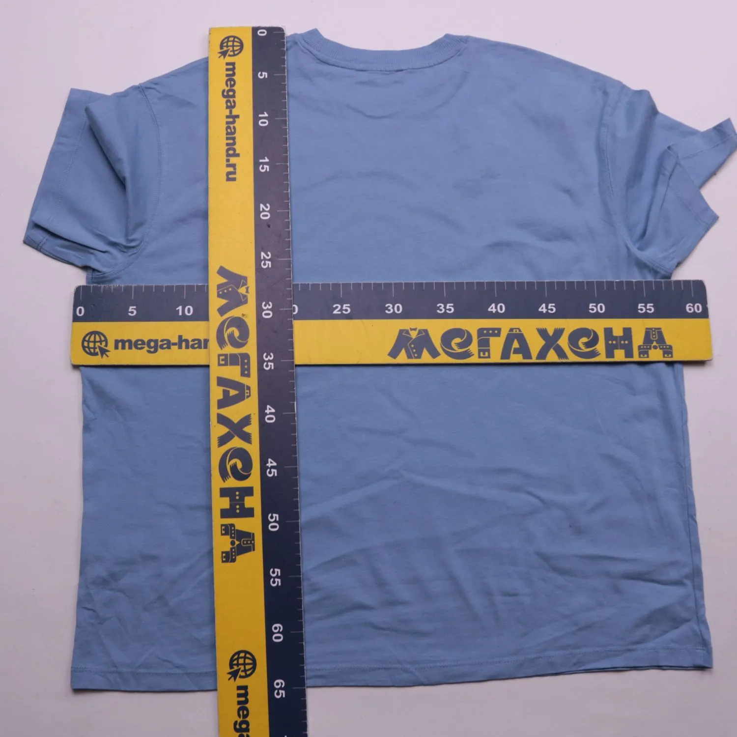 Голубая футболка C&A свободного кроя, размер 56 (XXL)